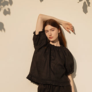 Summer linen black shirt