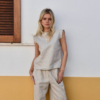 Linen sleeveless women top