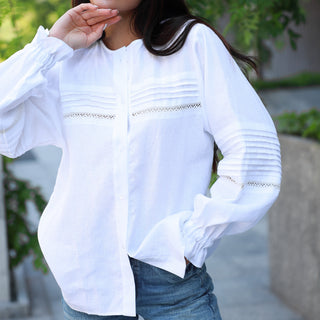 White linen women blouse