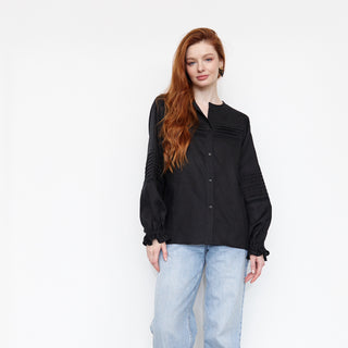 Black linen shirt