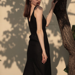 Black linen sundress