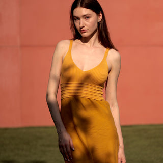 Linen sundress with knitted top