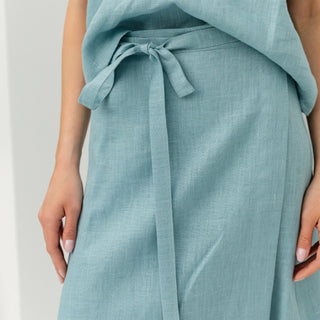 Details linen wrap skirt