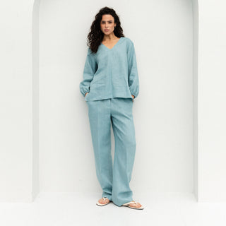Linene cyan pants foe women