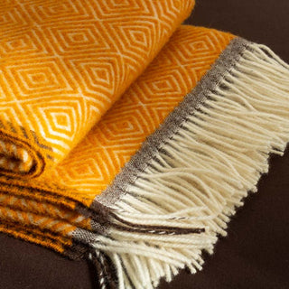 Merino Wool Throw with geometric print