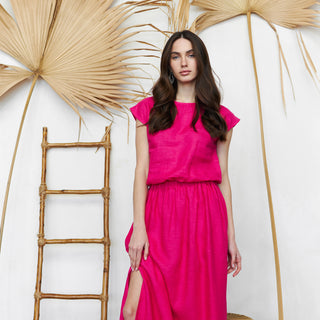 Fuchsia hot pink summer sleeveless top